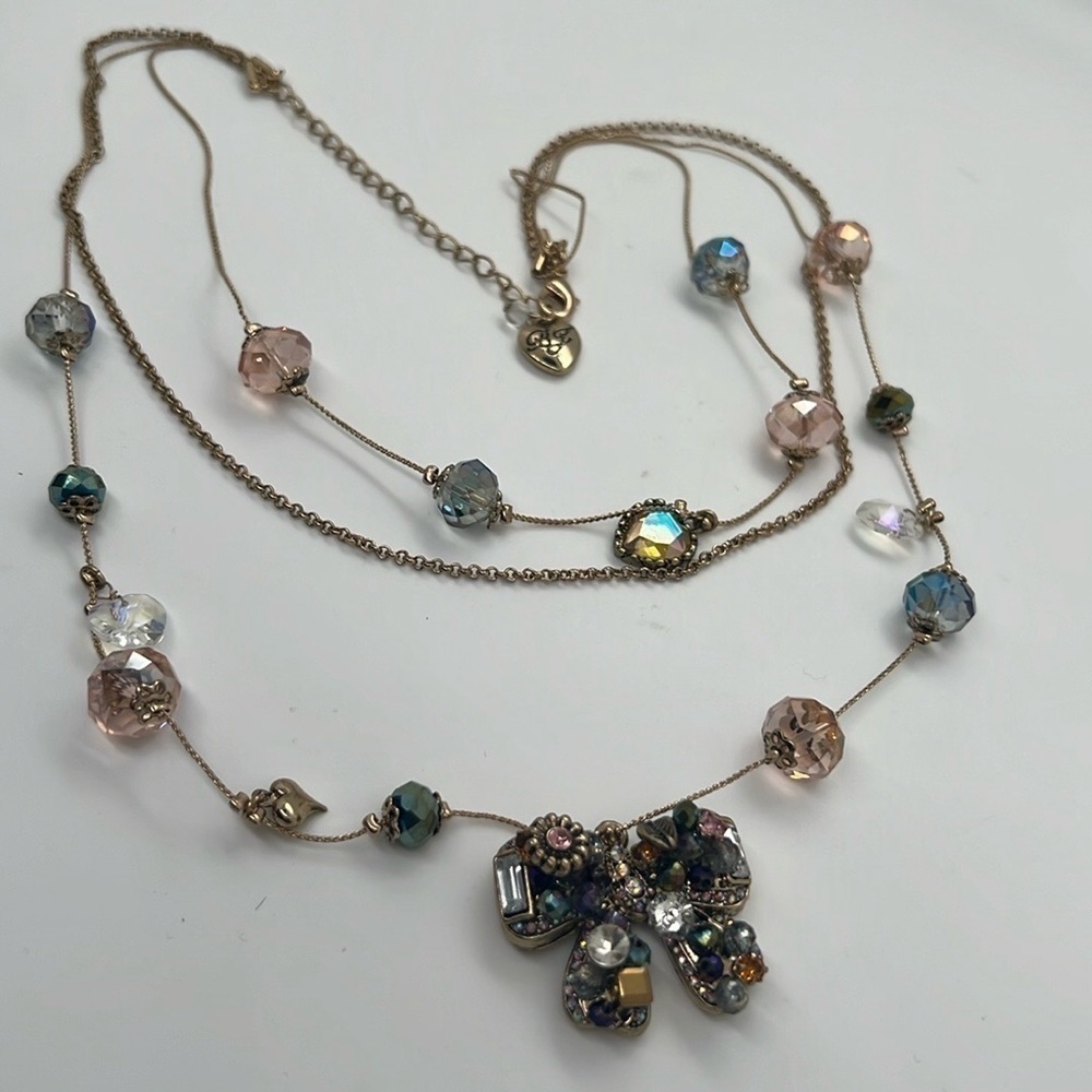 Betsy Johnson woven clusters, illusion, necklace,